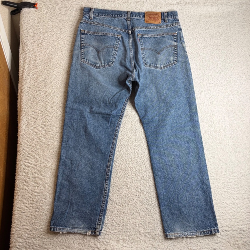 Vintage Levis 505 Regular Fit Straight Leg Jeans Blue 38x30 (36x29) USA FADE